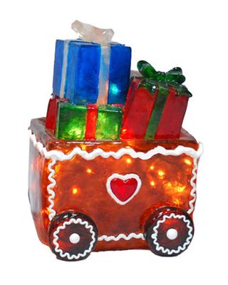 Illuminated Gingerbread Gift Box Freight Car Indoor/Outdoor Christmas Decoration