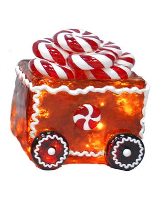 Illuminated Gingerbread Peppermint Candy Freight Car Indoor/Outdoor Christmas Decoration