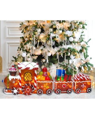 Illuminated Gingerbread Train Engine Indoor/Outdoor Christmas Decoration
