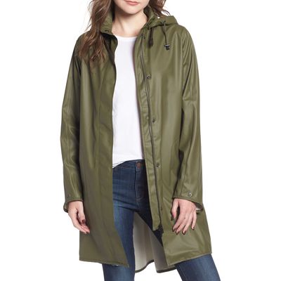 Ilse Jacobsen Hooded Raincoat in Army 