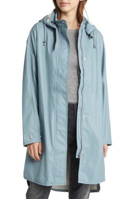 Ilse Jacobsen Hooded Raincoat in Blue Cloud