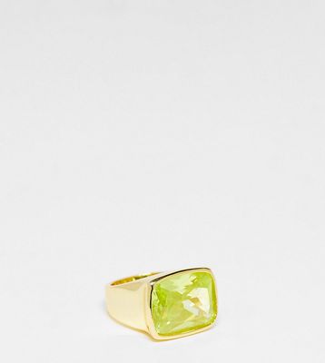 Image Gang 18kt gold plated statement ring with lemon stone