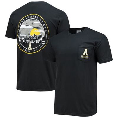 IMAGE ONE Men's Black Appalachian State Mountaineers Circle Campus Scene T-Shirt