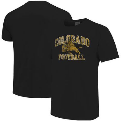 IMAGE ONE Men's Black Colorado Buffaloes Football Arch Over Mascot Comfort Colors T-Shirt