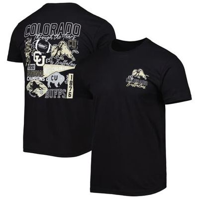 IMAGE ONE Men's Black Colorado Buffaloes Vintage Through the Years 2-Hit T-Shirt