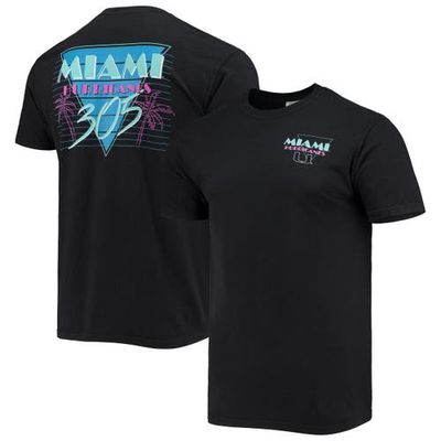 IMAGE ONE Men's Black Miami Hurricanes Miami Vice 305 Comfort Color T-Shirt