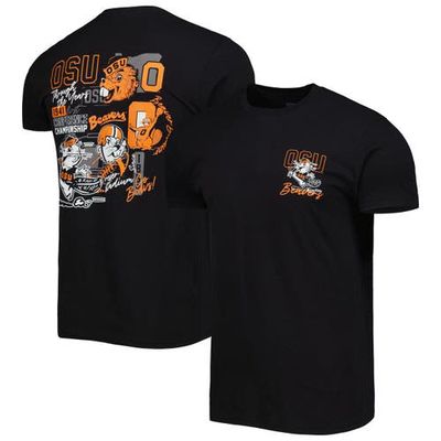 IMAGE ONE Men's Black Oregon State Beavers Vintage Through the Years Two-Hit T-Shirt