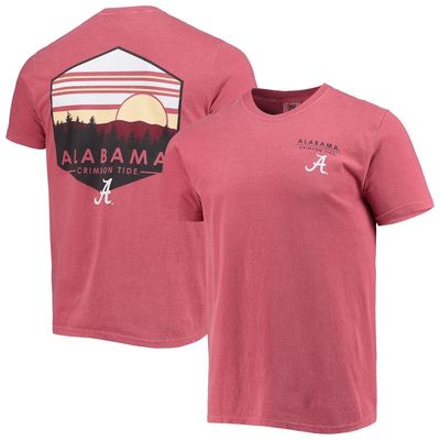 IMAGE ONE Men's Crimson Alabama Crimson Tide Landscape Shield Comfort Colors T-Shirt