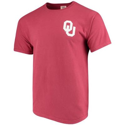 IMAGE ONE Men's Crimson Oklahoma Sooners Baseball Flag Comfort Colors T-Shirt
