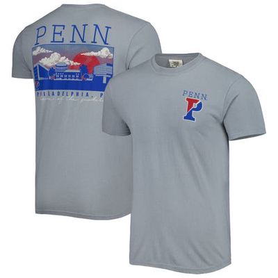 IMAGE ONE Men's Gray Pennsylvania Quakers Campus Scenery Comfort Color T-Shirt