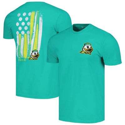 IMAGE ONE Men's Green Oregon Ducks Baseball Flag Comfort Colors T-Shirt