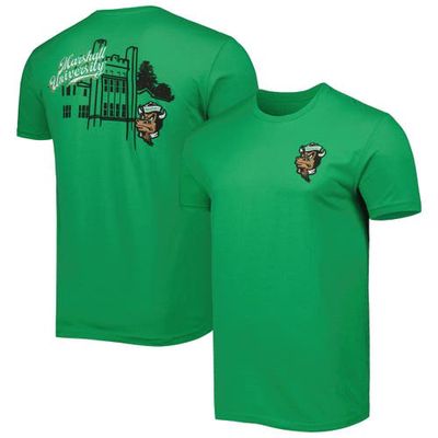 IMAGE ONE Men's Kelly Green Marshall Thundering Herd Mascot Scenery Premium T-Shirt