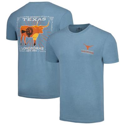 IMAGE ONE Men's Light Blue Texas Longhorns State Scenery Comfort Colors T-Shirt