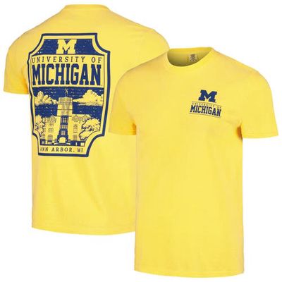 IMAGE ONE Men's Maize Michigan Wolverines Campus Badge Comfort Colors T-Shirt