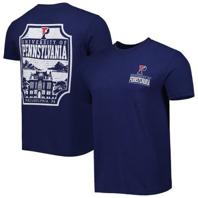 IMAGE ONE Men's Navy Pennsylvania Quakers Logo Campus Icon T-Shirt