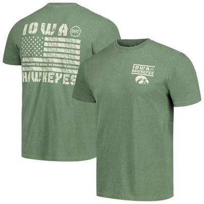 IMAGE ONE Men's Olive Iowa Hawkeyes OHT Military Appreciation Comfort Colors T-Shirt