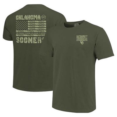 IMAGE ONE Men's Olive Oklahoma Sooners OHT Military Appreciation Comfort Colors T-Shirt