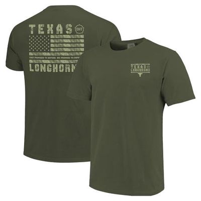 IMAGE ONE Men's Olive Texas Longhorns OHT Military Appreciation Comfort Colors T-Shirt