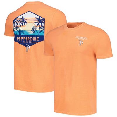 IMAGE ONE Men's Orange Pepperdine Waves Landscape Shield T-Shirt