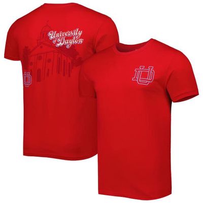 IMAGE ONE Men's Red Dayton Flyers Mascot Scenery Premium T-Shirt