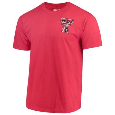IMAGE ONE Men's Red Texas Tech Red Raiders Baseball Flag Comfort Colors T-Shirt