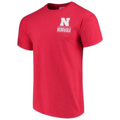 IMAGE ONE Men's Scarlet Nebraska Huskers Comfort Colors Campus Icon T-Shirt