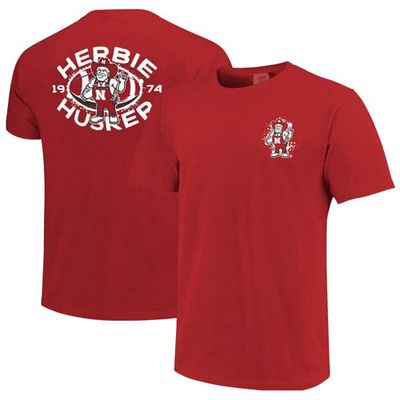 IMAGE ONE Men's Scarlet Nebraska Huskers Herbie Football Mascot T-Shirt