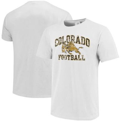 IMAGE ONE Men's White Colorado Buffaloes Football Arch Over Mascot Comfort Colors T-Shirt