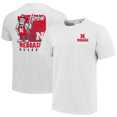 IMAGE ONE Men's White Nebraska Huskers Herbie Mascot T-Shirt