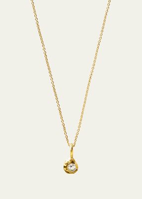 Iman 18K Solid Yellow Gold Necklace with Top Wesselton VVS Diamond