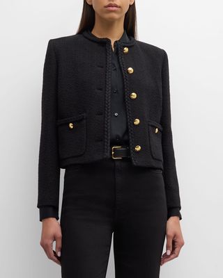 Iman Cropped Jacket with Braided Trim