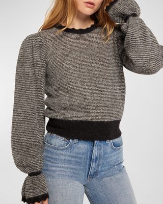 Imani Striped Bell-Cuff Sweater