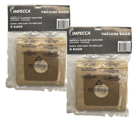 Impecca 2L Replacement Bags for Models IVC2155W /R - 12ct