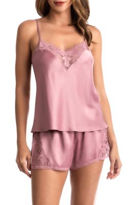 In Bloom by Jonquil Bailey Lace & Satin Short Pajamas in Lilas Rose