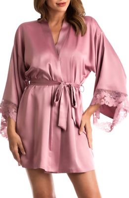 In Bloom by Jonquil Bailey Lace Trim Satin Wrap in Lilas Rose