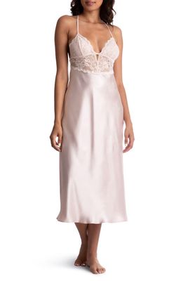 In Bloom by Jonquil Eliza Lace & Satin Nightgown in Shell Pink