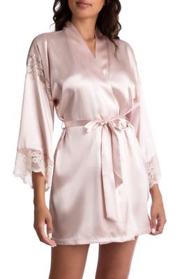 In Bloom by Jonquil Eliza Lace & Satin Robe in Shell Pink