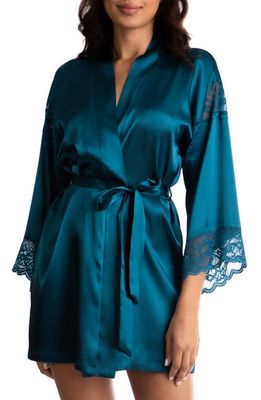 In Bloom by Jonquil Eliza Lace & Satin Robe in Teal