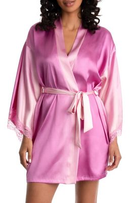 In Bloom by Jonquil Madelyn Lace Trim Satin Wrap in Mauve/Pink