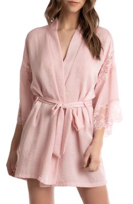 In Bloom by Jonquil Vilolet Lace Trim Floral Wrap in Shell Pink