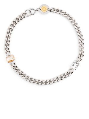 IN GOLD WE TRUST PARIS crystal-embellished curb-chain necklace - Silver