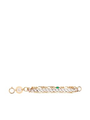 IN GOLD WE TRUST PARIS emerald chain-mix bracelet