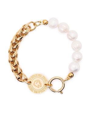 IN GOLD WE TRUST PARIS pearl-embellished chain bracelet