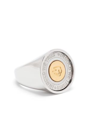 IN GOLD WE TRUST PARIS Signet 18kt gold plated ring - Silver
