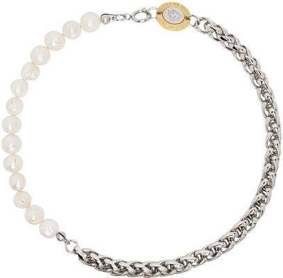 IN GOLD WE TRUST PARIS Silver & White Freshwater Pearl Necklace