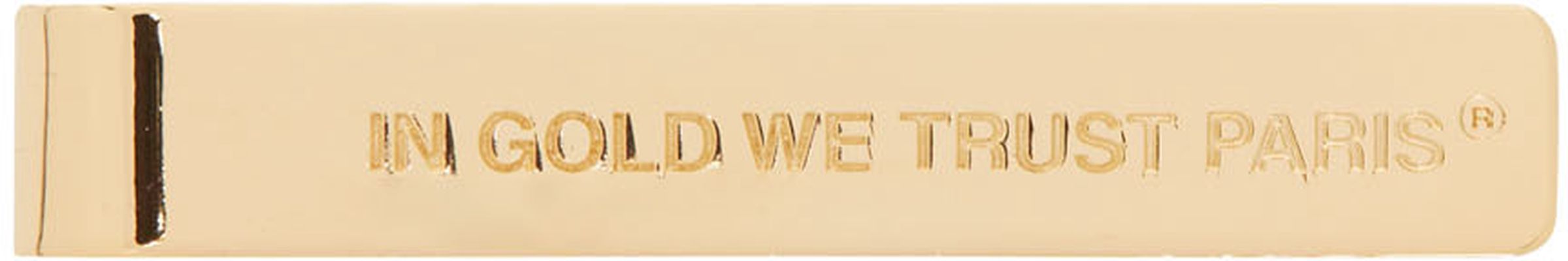 IN GOLD WE TRUST PARIS SSENSE Exclusive Gold Classical Tie Bar