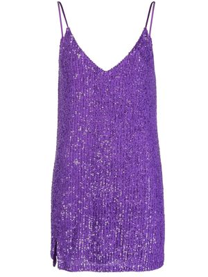 In The Mood For Love New York V-neck mini dress - Purple