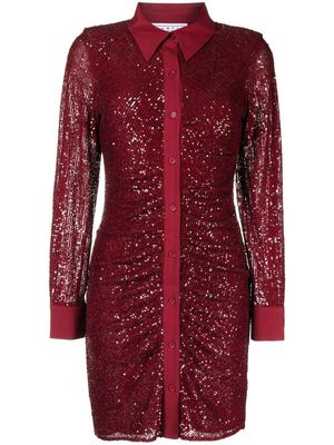 In The Mood For Love sequin button-up dress - Red
