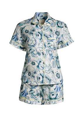 In The Pursuit Of Magic Nina Floral & Shell Linen Pajamas