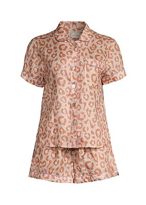 In The Pursuit Of Magic Nina Leopard Print Linen Pajamas